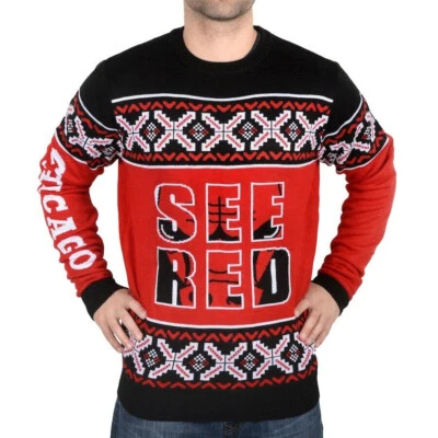 CHICAGO BULLS NBA KLEW МУЖСКОЙ СЛОГАН УРОДЛИВЫЙ СВИТЕР XL - Изображение 1 из 4