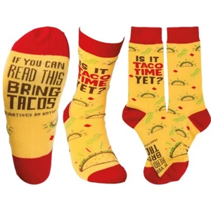 ¿Ya es hora de tacos? Calcetines divertidos unisex - Imagen 1 de 4