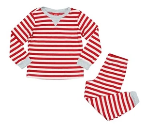 Family PJs Striped Print 2-Piece Unisex Kids Pajama Set NWT Red/White - Picture 1 of 1