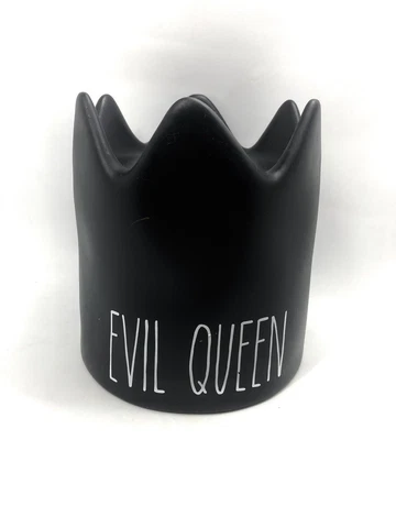 Rae Dunn Black Evil Queen Crown Bird House Cover