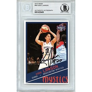 Kara Lawson Auto 2015 WNBA #96 Washington Mystics Signed Card Beckett BAS Slab - Picture 1 of 5