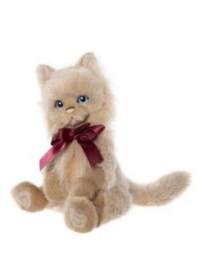 Charlie Bears 2024 Kingswood Teddy Bear Beige Plush Cat with Bow, 36cm, Soft Toy - Picture 1 of 5