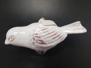 Art Pottery White Glazed & Exposed Red Clay Bird Figurine Ornament Decor - Picture 1 of 11