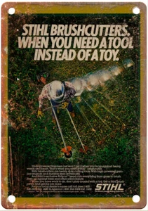 Vintage 1981 Stihl Gasoline Brushcutter Tool Ad Reproduction Metal Sign Z362 - Picture 1 of 1
