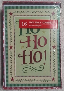 Ho Ho Ho! 16 Holiday Cards with envelopes ~ NEW! - Picture 1 of 2