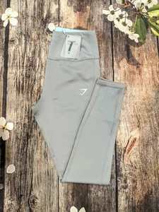 Size M Gray/turquoise, Gymshark REVERSIBLE Leggings. High rise high waist. NWT. - Picture 1 of 11