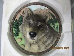Wolf 3D Platte The Bradford Exchange 1994 Gesichter der Wildnis DER WOLF Erstausgabe - Bild 1 von 8