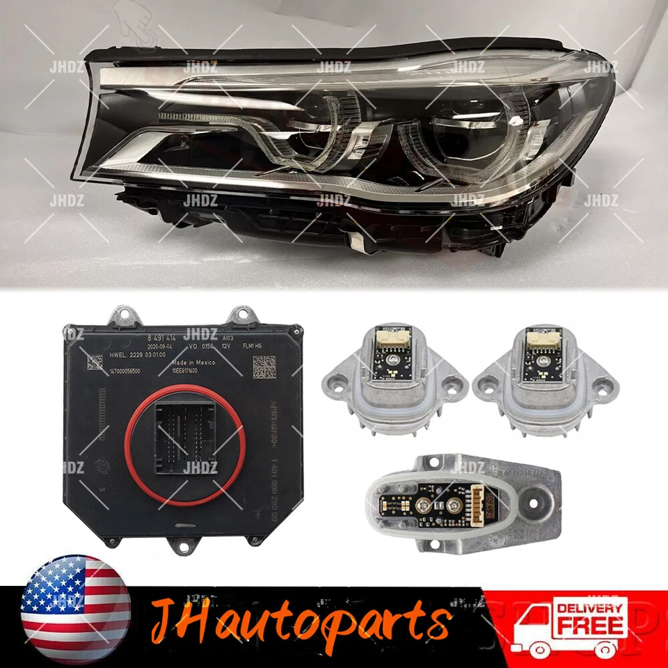 ADAPTIVE HEADLIGHT MODULE SET LEFT FOR BMW G12 740Le 740Li 730Li 750Li 2016-2019 - Image 1 of 4