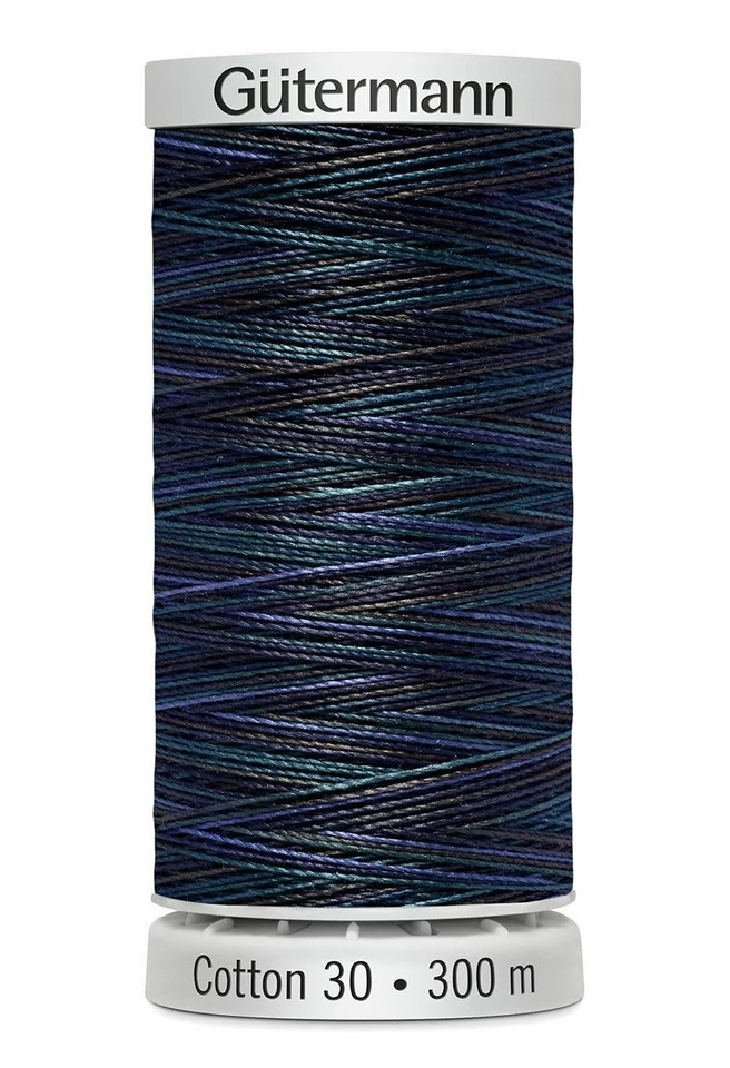 Gutermann Cotton 30, Colour 4022 VARIEGATED DEEP BLUE, 300m Embroidery, Qu - Image 1 of 1