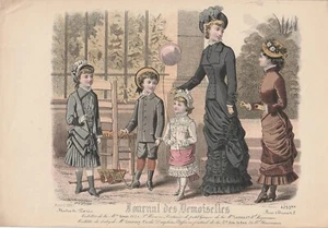 Gravure Mode n°4253bis Journal des Demoiselles 1880 Signé - Imagen 1 de 1