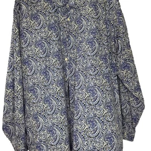 Alan Flusser Blue Casual Button Down Shirt with Paisley Design Sz 2X - Picture 1 of 4