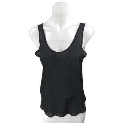 Blusa sin mangas pulóver negra sin mangas con cuello redondo talla XS exuberante para mujer Foto 1 de 4