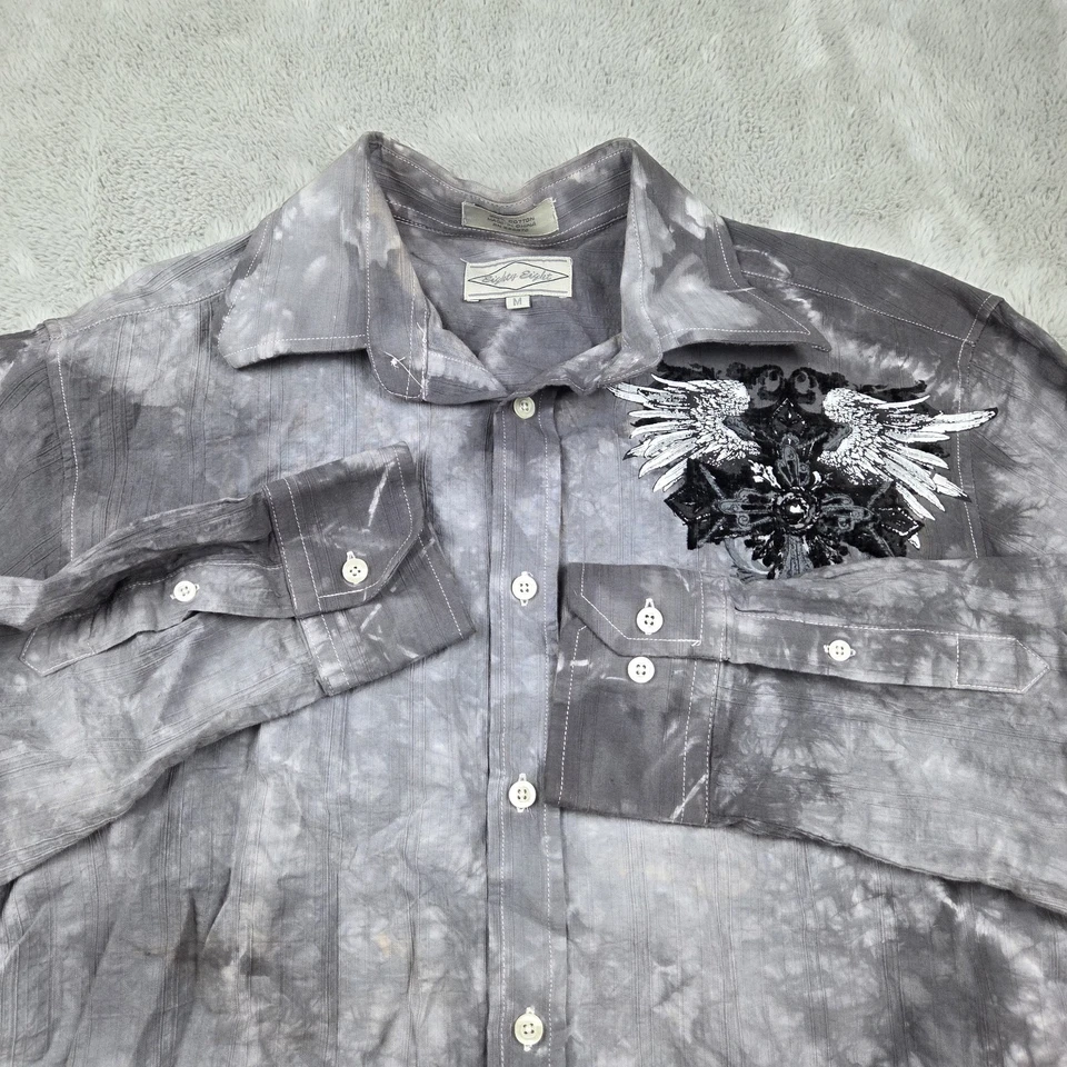 Eighty Eight Button Up Shirt Medium Black Double Sided Grunge Goth Skater Y2K - Image 1 of 4