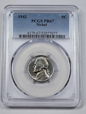 1942 Proof Jefferson Nickel 5c PCGS PR67 Superb Gem High Grade PQ *M40 - Image 1 of 4