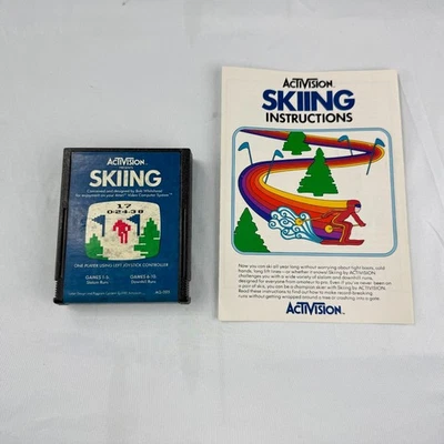 Atari 2600 Skiing Activision Cartridge & Manual – Retro Downhill Racing - Image 1 of 2
