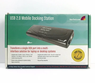 StarTech USB 2.0 Mobile Dock Station Laptop/PC Bkwrd Compat + Accessory Open Box - Image 1 of 4