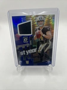 2023 Panini Donruss Optic 1st Year Fresh Blue Hyper Prizm #FYF-JHAE Jake Haener - Picture 1 of 2