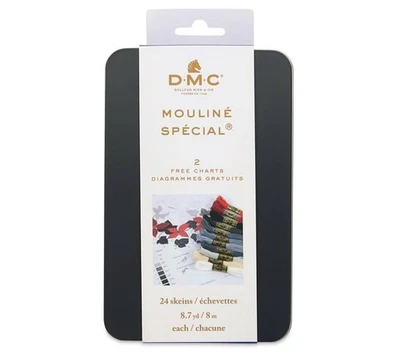 DMC MOULINE SPECIAL EMBROIDERY FLOSS TIN W/ 24 SKEIN & 2 CHARTS NEW FREE S/H - Image 1 of 4