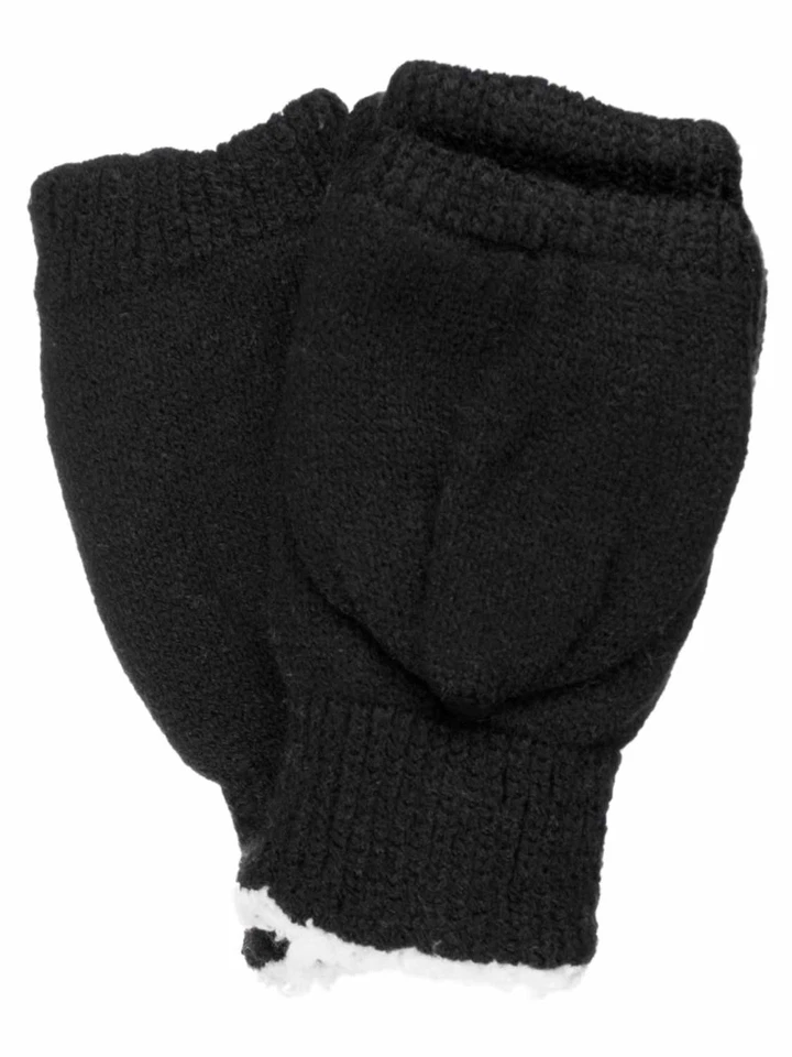 Женские черные перчатки-трансформеры Isotoner Smart Dri Sherpasoft без пальцев - Изображение 1 из 1