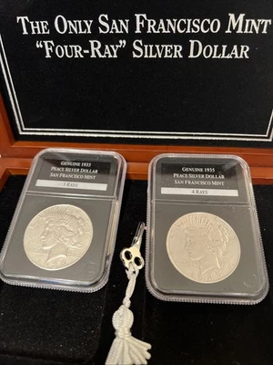 San Francisco Mint 1935  4-Ray Silver Dollar Set - Image 1 of 4