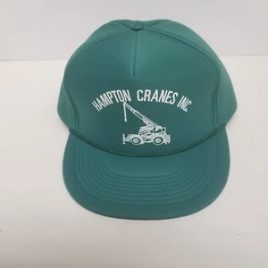 Vintage Hampton Cranes, Inc. Green Adjustable Snapback Foam Trucker Hat - Picture 1 of 8