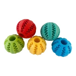 Palla per la cura dei denti per cani spazzolino da denti palla di gomma piena giocattolo - 6 cm - blu - Foto 1 di 4