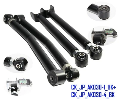 Ajuste inferior y superior delantero Brazo de control adecuado para Jeep Wrangler 2007-2018 4x4/2x4 negro 4 piezas Foto 1 de 4