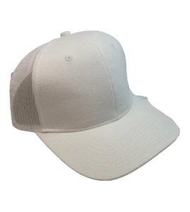 WWOT Port Authority Adjustable White Trucker Cap, Mesh, Cotton and Polyester - Picture 1 of 6