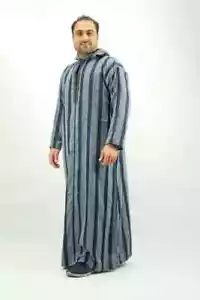 Con capucha marroquí Thobe Thobes con capucha con capucha para hombre Árabe Saudita Vestido Plato Jubbah - Imagen 1 de 21