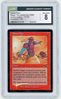 1999 Magic the Gathering MtG URZA'S LEGACY Foil About Face CGC 8  - Image 1 of 2