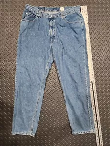 Pantalones de mezclilla de patinador vintage Levi's L2 ajuste relajado Y2K para hombre 36x30 azul pestaña blanca - Imagen 1 de 9