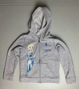 Kids Girls Disney Jumping Beans Gray Elsa Zip Up Sweatshirt Hoodie Size 6 - Picture 1 of 13