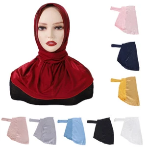 One Piece Amira Hijab Muslim Women Underscarf Turban Overhead Scarf Head Wrap - Picture 1 of 39
