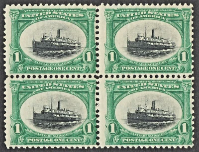 US Sc# 294 *MINT OG LH 2NH* { BLOCK OF 4 } 1c FAST LAKE NAVIGATION PAN-AMER 1901 - Image 1 of 3