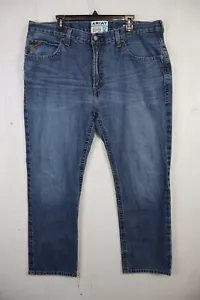 Mens Ariat Legacy M2 Relaxed Bootcut Size 40x32 Cotton Denim Jeans Blue Workwear - Picture 1 of 11