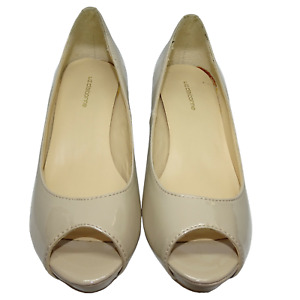 Liz Claiborne JOELLE Peep Toe Heels 2 1/2" Shoes Color Tan Size 6.5 M