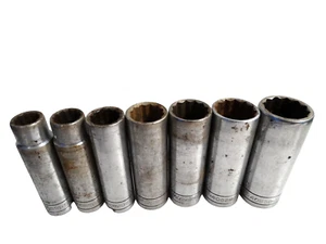 Vintage 7 Pc S-K Tools 1/2" Drive Deep Socket Set 12pt  USA 1/2-1 5/16 - Picture 1 of 4