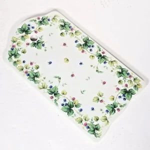 Andrea by Sadek Cheese & Cracker Serving Board Cottage Floral Fruit 9" Farmhouse - Picture 1 of 11