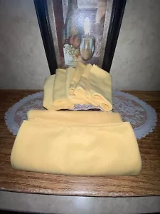 RALPH LAUREN Tablecloth & 6-Napkins {FALL YELLOW} 104" x 60" Herringbone NEW - Picture 1 of 5