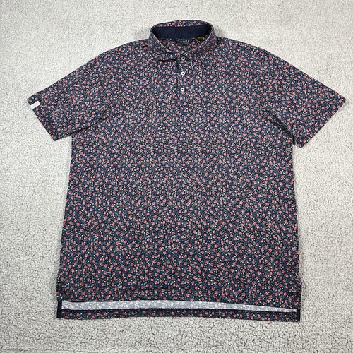 Polo Ralph Lauren Shirt Mens Extra Large Floral Print Golf Short Sleeve