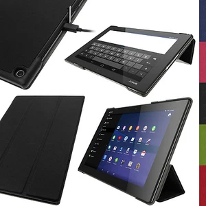 Schwarz PU Leder Hülle Tasche Cover Case für Sony Xperia Z2 10.1 SGP511 Tablet - Bild 1 von 8