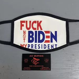 BIDEN NOT MY PRESIDENT Maschera viso traspirante e riutilizzabile SPEDIZIONE GRATUITA - Foto 1 di 3