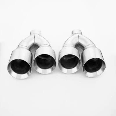 Puntas de escape dobles de corte de ángulo escalonado de 4,5" de salida de 3" para Dodge Challenger R/T Foto 1 de 4