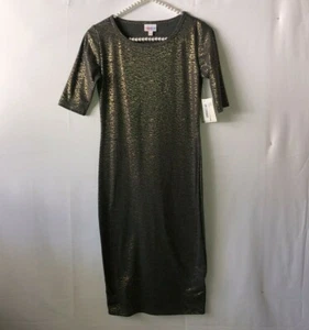 NWT LoLaRue Womens Julia Dress Size XXS Limited Ediiton Gray Metallic Short Slee - Picture 1 of 5