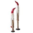 Wooden Life Size Painted Santa Claus Statue Set 2 Christmas Holiday Tall
