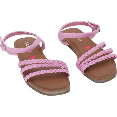 Steve Madden Pink Leather Slingback Flats Sandals Girls Size 2 Big Kid - Image 1 of 4