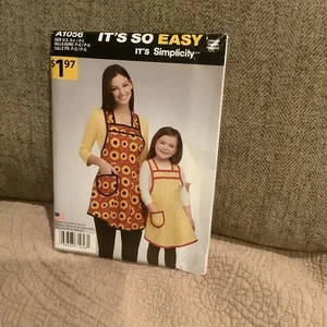 Simplicity a 1056 child adult apron pattern uncut FF - Picture 1 of 1