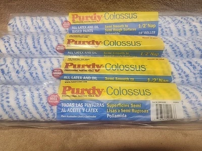 Lot of 4: Genuine Purdy Colossus 18" x 1/2" Nap Roller Cover 140630183 - Image 1 of 4