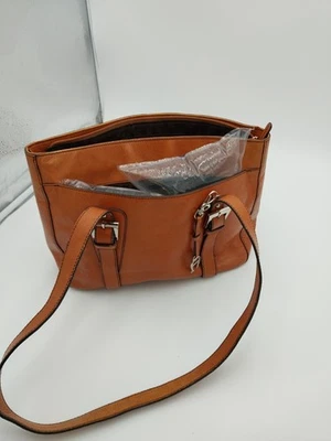 Vintage Brown Etienne Aigner Shoulder Organizer Leather Handbag Tote - Image 1 of 4
