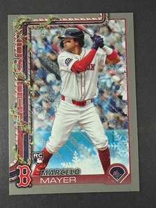 2025 Topps Holiday - Marcelo Mayer #H35 (RC) - Grey Holiday Glitter - Red Sox - Picture 1 of 2
